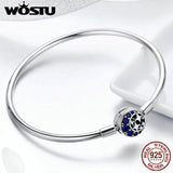 925 Silver CZ Moon & Star Bracelet for Women S925 SCB080