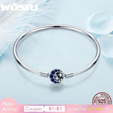 925 Silver CZ Moon & Star Bracelet for Women S925 SCB080