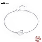 925 Silver Cat Kitty Bracelet Adjustable Chain CQB102