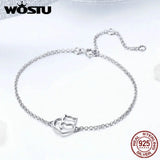 925 Silver Cat Kitty Bracelet Adjustable Chain CQB102