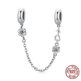 925 Silver Purple Tulip Flower Charm DIY Bracelet Bangle Jewelry