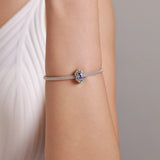 925 Silver Butterfly Bee Crystal CZ Charm Bead Pendant