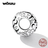 925 Silver Sun & Moon Charms Beaded Bracelet Bangle