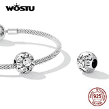 925 Silver Sun & Moon Charms Beaded Bracelet Bangle