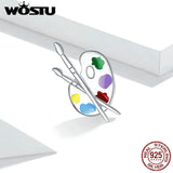 925 Silver Colorful Palette Charm for Women Bracelet DIY Jewelry