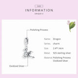 925 Silver Drogon Dangle Charm, Bracelet Pendant FIC1322