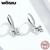 925 Silver Butterfly Hoop Earrings Clear Zircon Wedding Unique CQE833