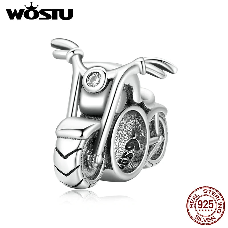 925 Silver Fish Scale Heart Charm Pendant for Bracelet DIY Jewelry Gift