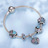 925 Silver Flowers Butterflies Beads Charms Pendants for Bracelets Bangle Women