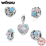 925 Silver Flowers Butterflies Beads Charms Pendants for Bracelets Bangle Women