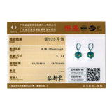 925 Silver Green Glass Drop Earrings Wedding Dangles CQE817