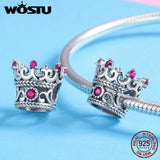 925 Sterling Silver Princess Crown Dangle Charms for Bracelet Necklace