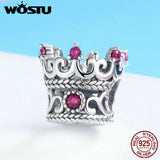 925 Sterling Silver Princess Crown Dangle Charms for Bracelet Necklace