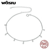 925 Silver Dangle Chain Anklet for Women CQT018