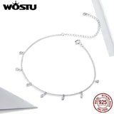 925 Silver Dangle Chain Anklet for Women CQT018