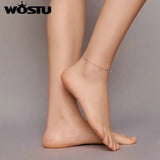 925 Silver Dangle Chain Anklet for Women CQT018