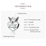 925 Silver Thanksgiving Angel Charm for Bracelet DXC1633