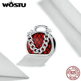 925 Silver Red Enamel Charm Bead for Bracelet Necklace Pendant