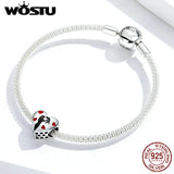Sterling Silver Heart Charms Pet Love Beads Engraved Bracelet Jewelry
