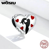 Sterling Silver Heart Charms Pet Love Beads Engraved Bracelet Jewelry