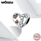 Mom Zircon Heart Charms 925 Sterling Silver Bracelet Necklace Jewelry