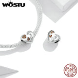 Mom Zircon Heart Charms 925 Sterling Silver Bracelet Necklace Jewelry