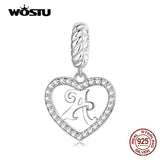 925 Silver Heart Letter Charms Pendent for Jewelry Making