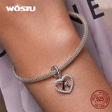 925 Silver Heart Letter Charms Pendent for Jewelry Making