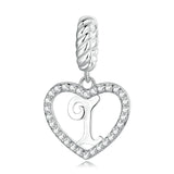 925 Silver Heart Letter Charms Pendent for Jewelry Making