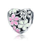 925 Sterling Silver Heart Beads Charms for Bracelet DIY Necklace