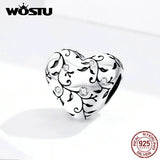 925 Sterling Silver Heart Beads Charms for Bracelet DIY Necklace