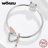 Heart Wings Arrow Safety Chain 925 Sterling Silver Beads Fit Bracelet Pendant