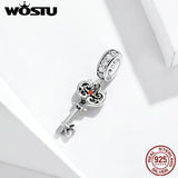 Heartslock Key Dangle Charm 925 Sterling Silver Beads DIY Bracelet
