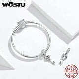 Heartslock Key Dangle Charm 925 Sterling Silver Beads DIY Bracelet