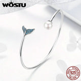 925 Sterling Silver Mermaid's Tear Pearls Friendship Bracelet