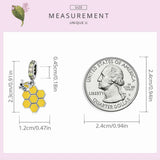 Sterling Silver Honeycomb Bee Charm Pendant for Bracelets Jewelry