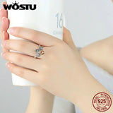 925 Silver Queen Bee Yellow CZ Crystal Ring Women Wedding Jewelry CQR025