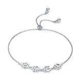 925 Sterling Silver Paw Trail Dog Animal Chain Bracelet Lucky Gift