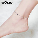 925 Silver Anklet Round Sequin Anklets for Women