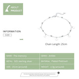 925 Silver Anklet Round Sequin Anklets for Women