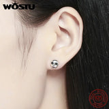 925 Sterling Silver Halloween Skeleton Skull Stud Earring