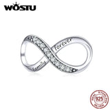 925 Silver Heart Infinity Charm Bracelet Pendant Beads