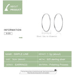 925 Silver Big Circle Hoops Earrings Round Studs For Women Party