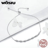 925 Silver Glitter Oval CZ Stone Adjustable Bracelet