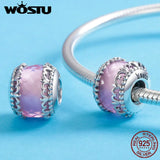 925 Silver Colorful Crystal Round Charm Dangle Bracelet Women Fine Jewelry