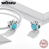 925 Silver Colorful Crystal Round Charm Dangle Bracelet Women Fine Jewelry