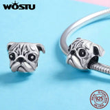 925 Sterling Silver Pug Dog Charm for Bracelet Making