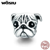 925 Sterling Silver Pug Dog Charm for Bracelet Making