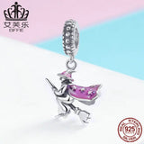 925 Sterling Silver Daisy Wings Heart Pendant Charm Dangle Beads