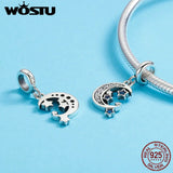 925 Sterling Silver Daisy Wings Heart Pendant Charm Dangle Beads